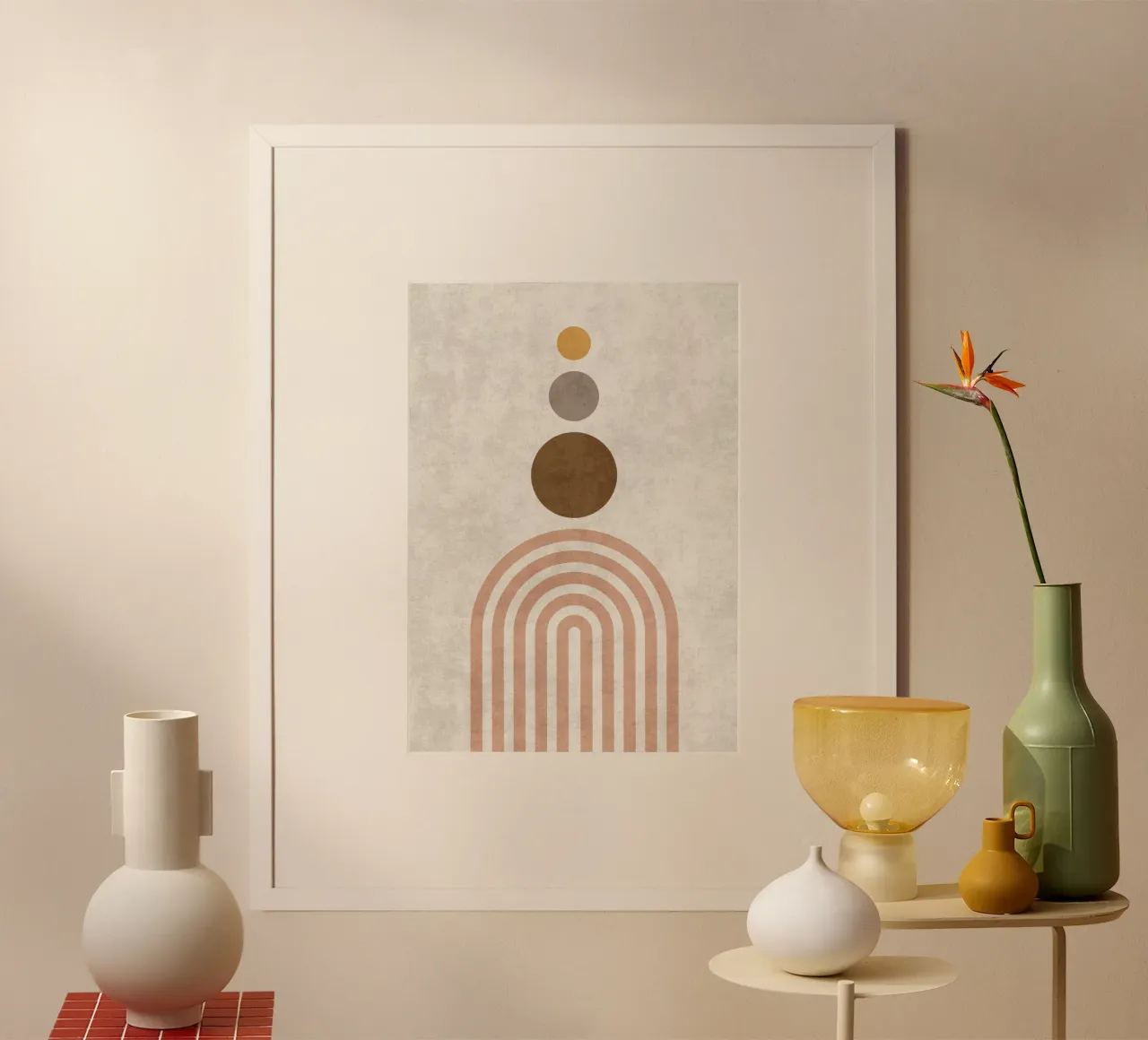 Triplo equilibrio poster con telaio in alluminio da DesignArt
