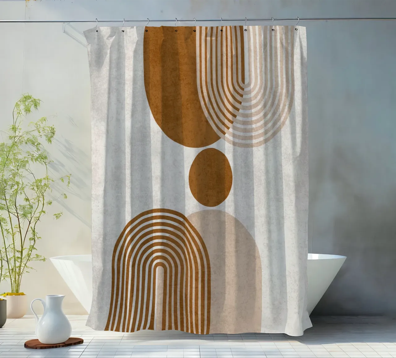 Reflektierende Pfade Duschvorhang von DesignArt