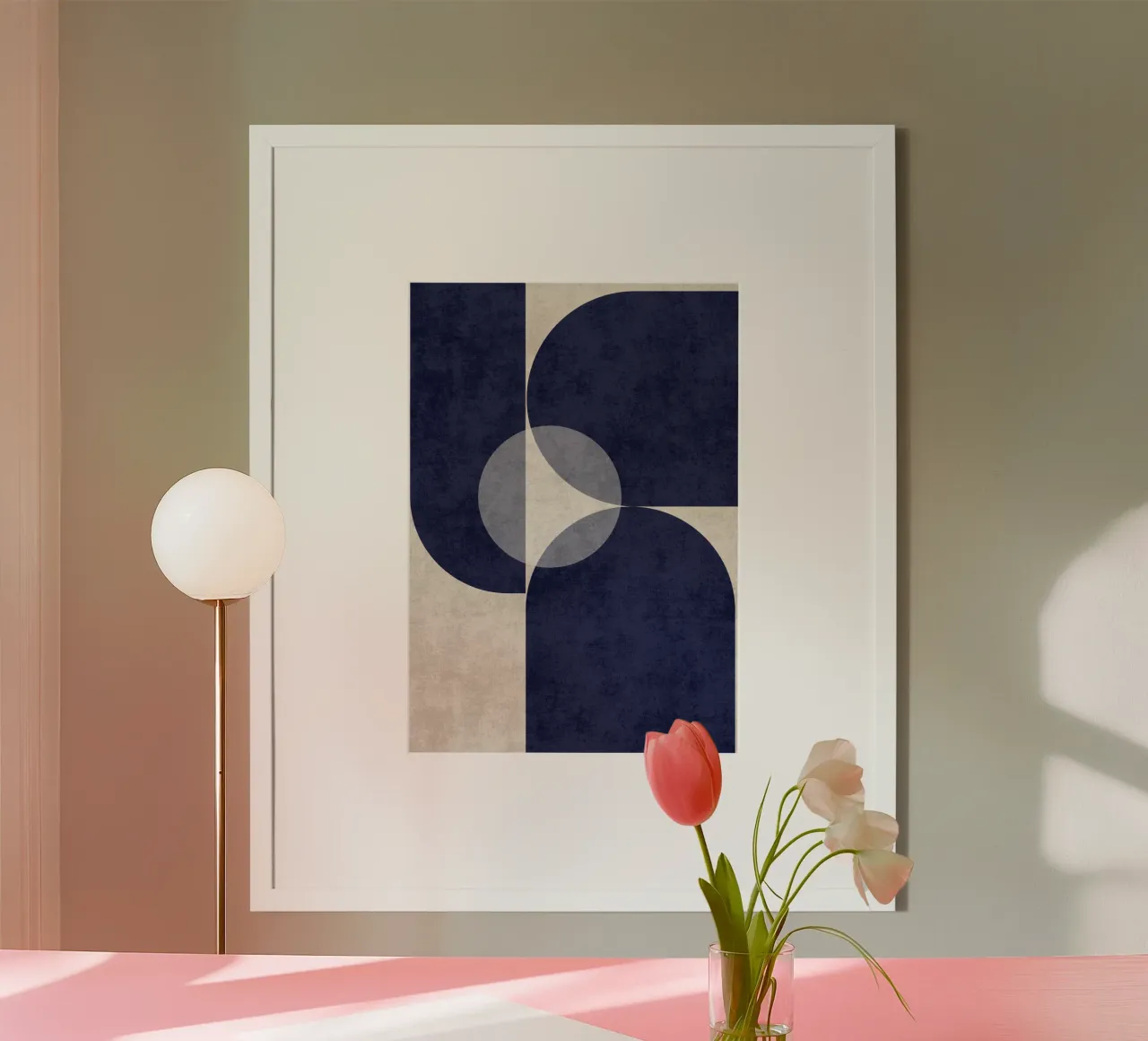 Flusso blu profondo poster con telaio in alluminio da DesignArt