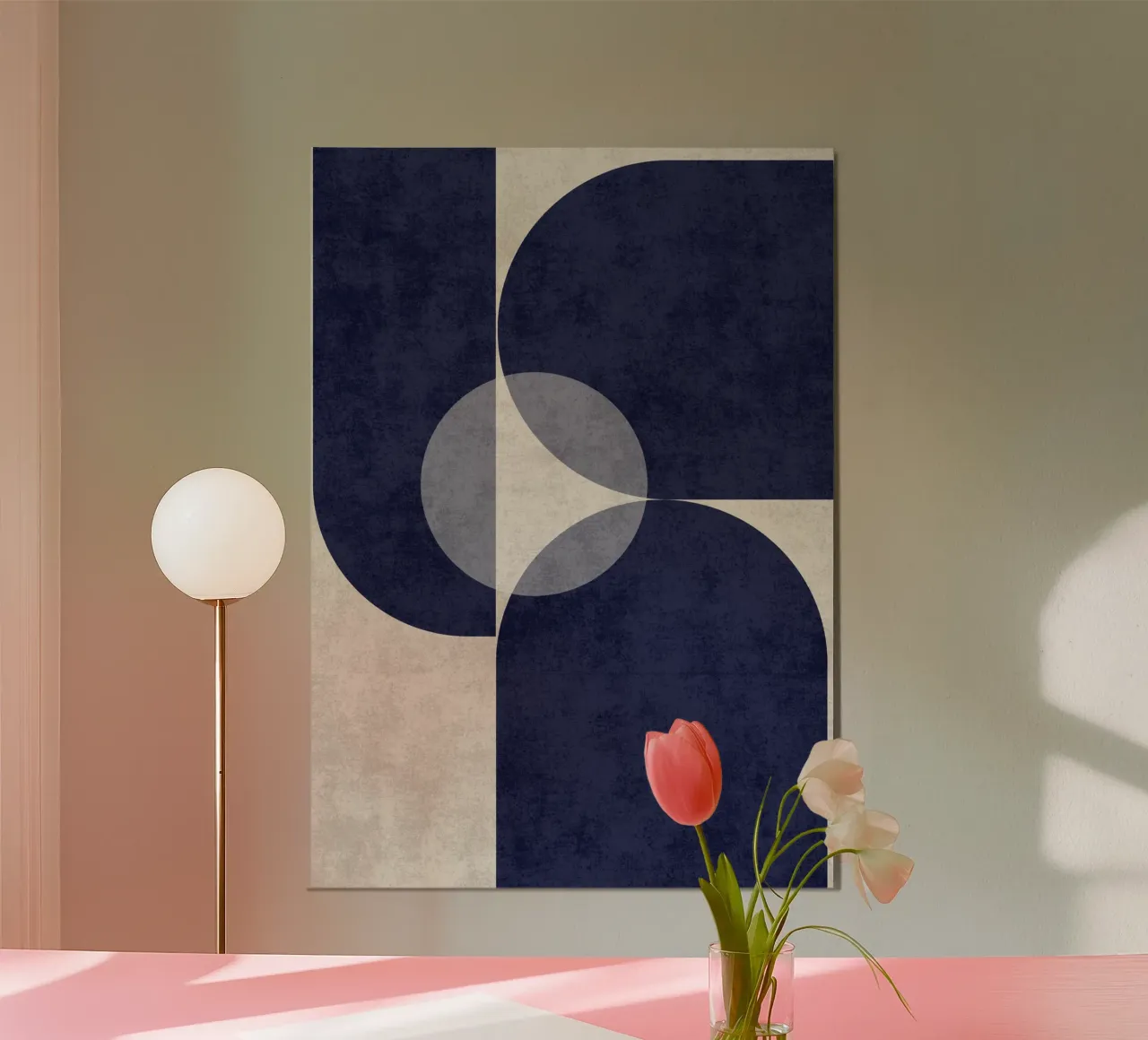 Flusso blu profondo poster con telaio in alluminio da DesignArt