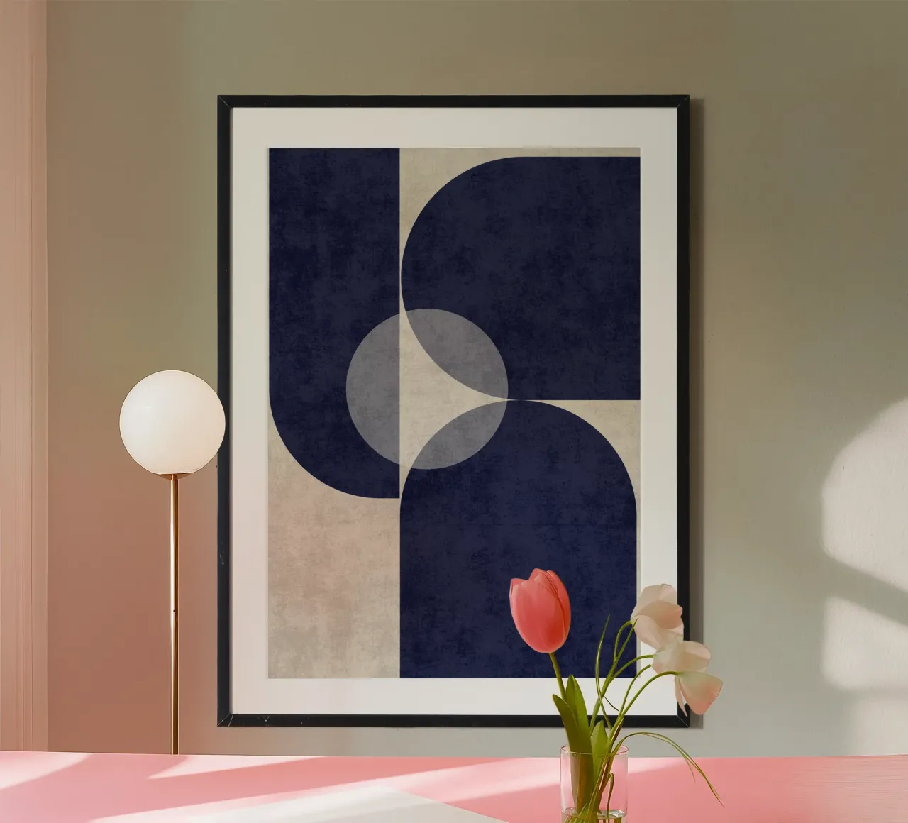 Flusso blu profondo poster con telaio in alluminio da DesignArt