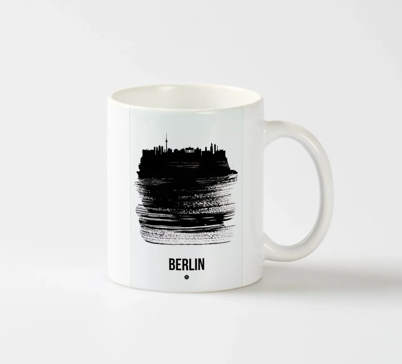 Berlin Skyline Brush Stroke ceramic mug by Naxart