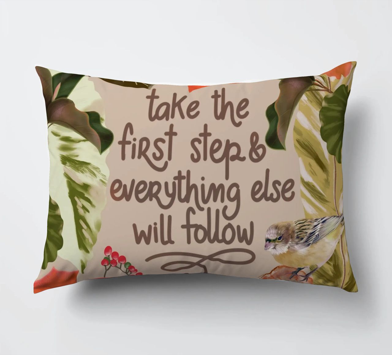 Take the first step decorative cushion by anisillustration