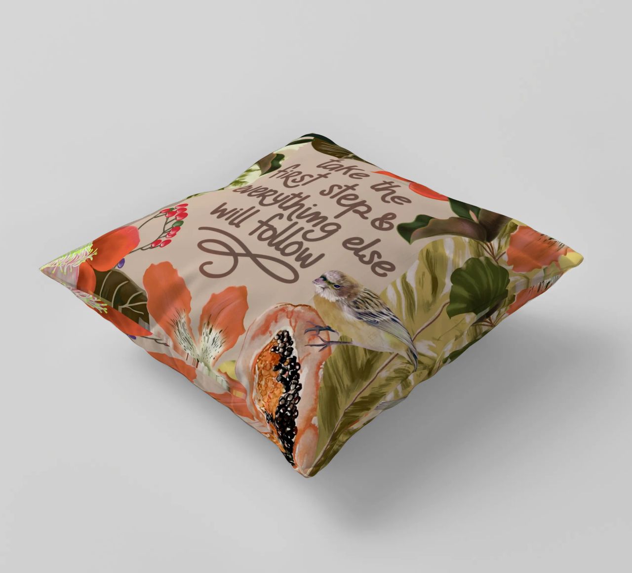 Take the first step decorative cushion by anisillustration