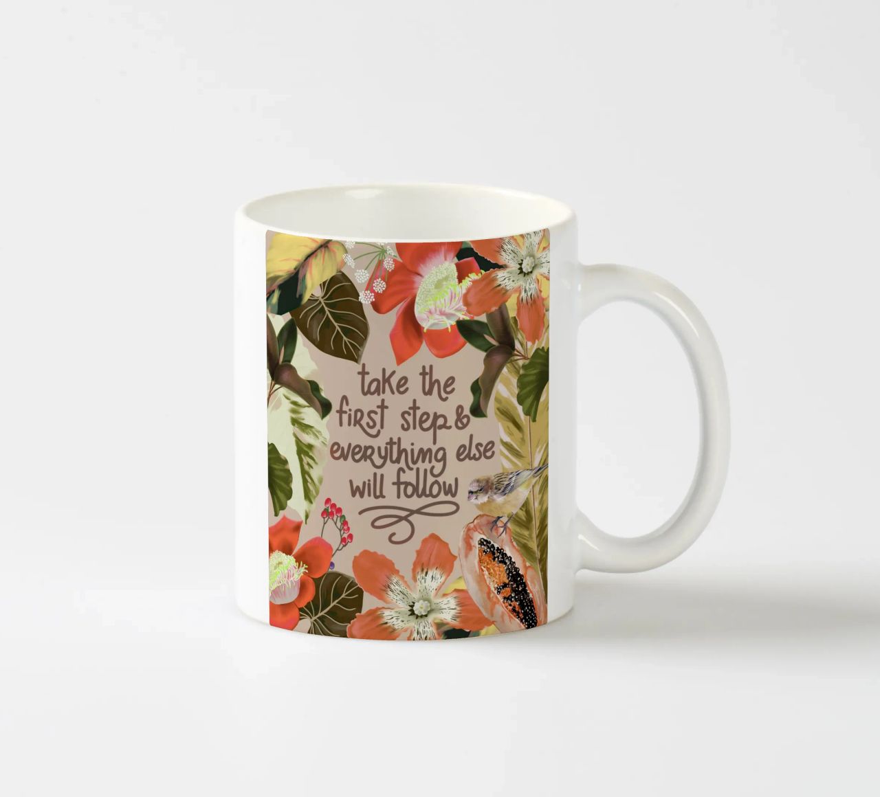 Take the first step ceramic mug by anisillustration