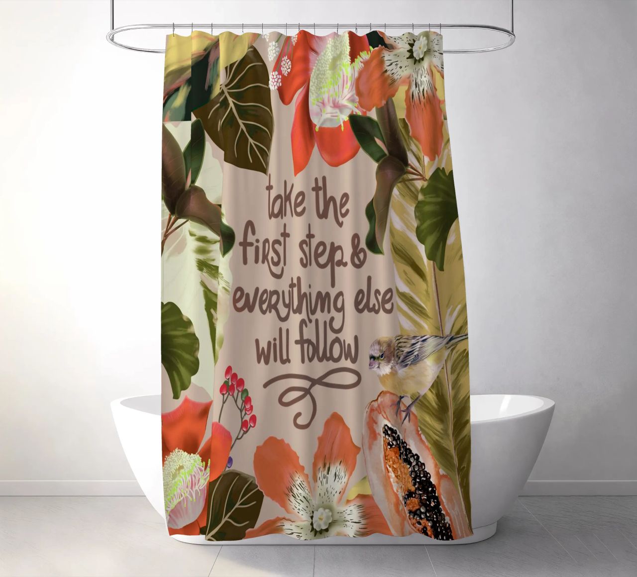 Take the first step tenda da doccia da anisillustration