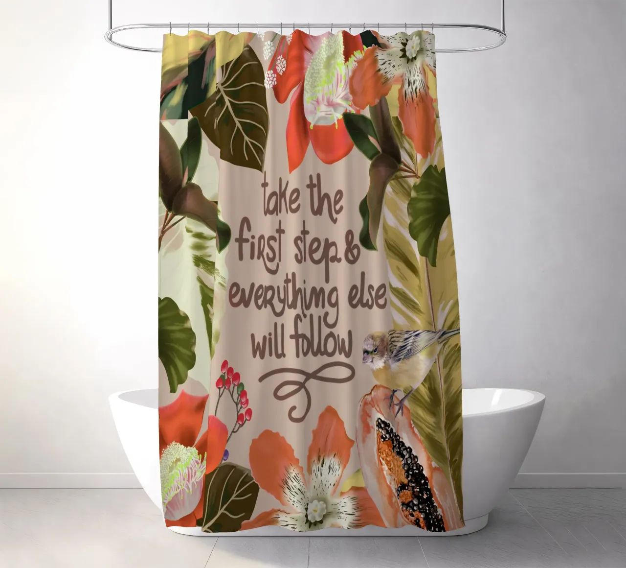Take the first step tenda da doccia da anisillustration