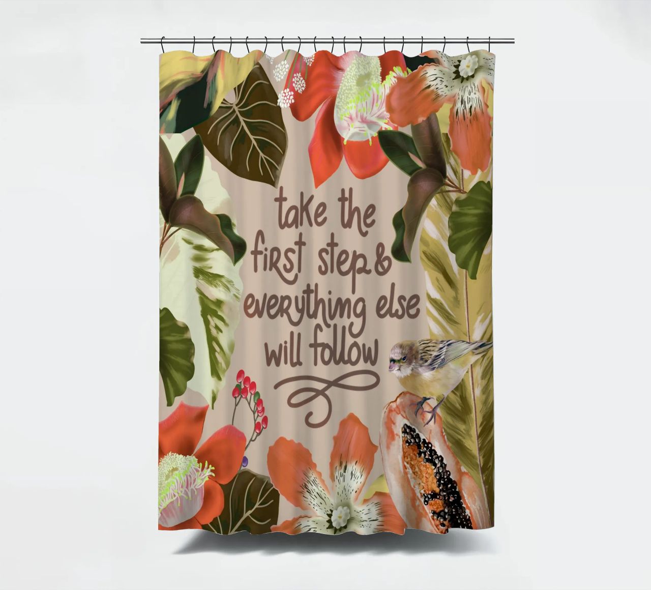Take the first step tenda da doccia da anisillustration