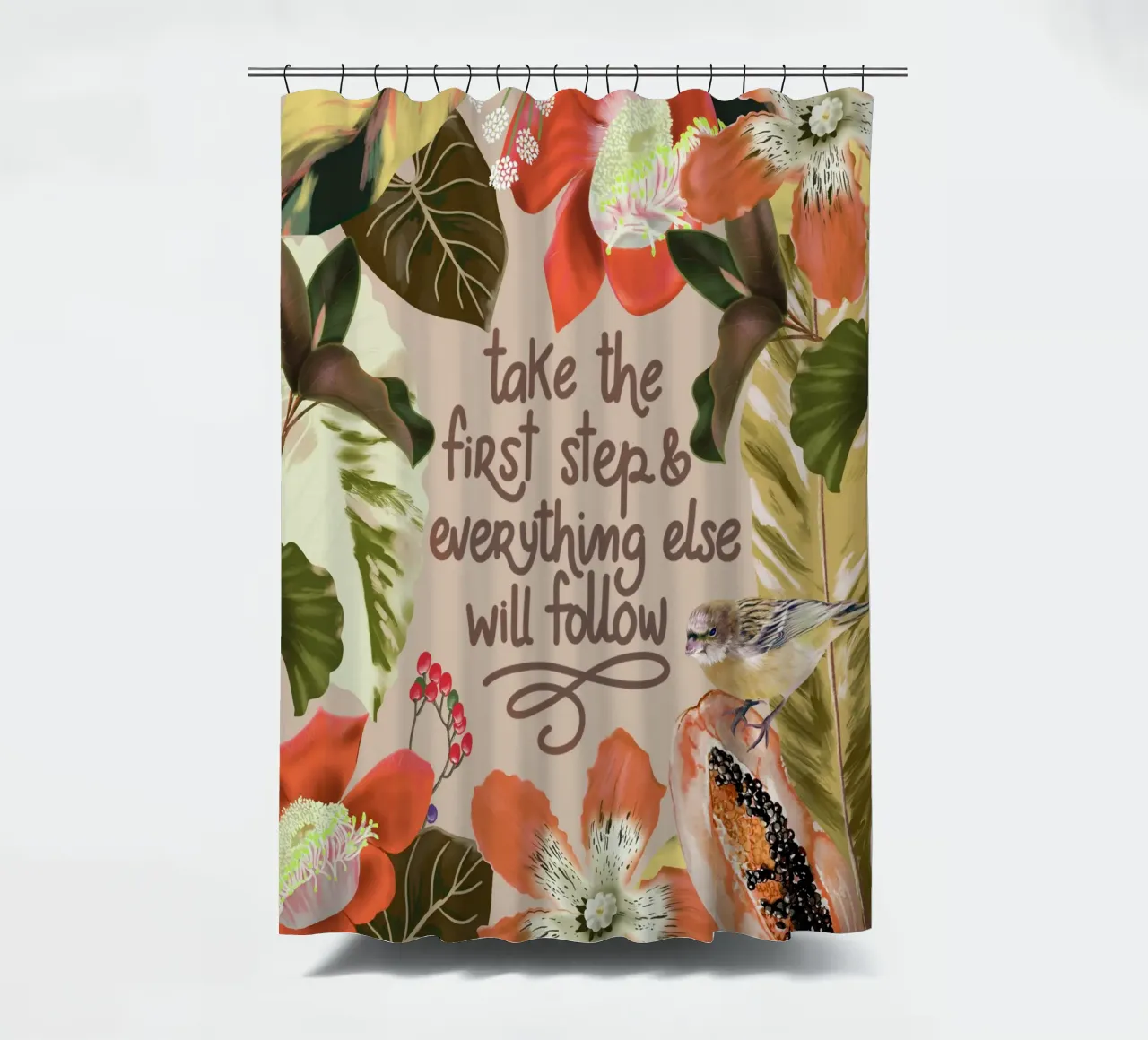 Take the first step tenda da doccia da anisillustration
