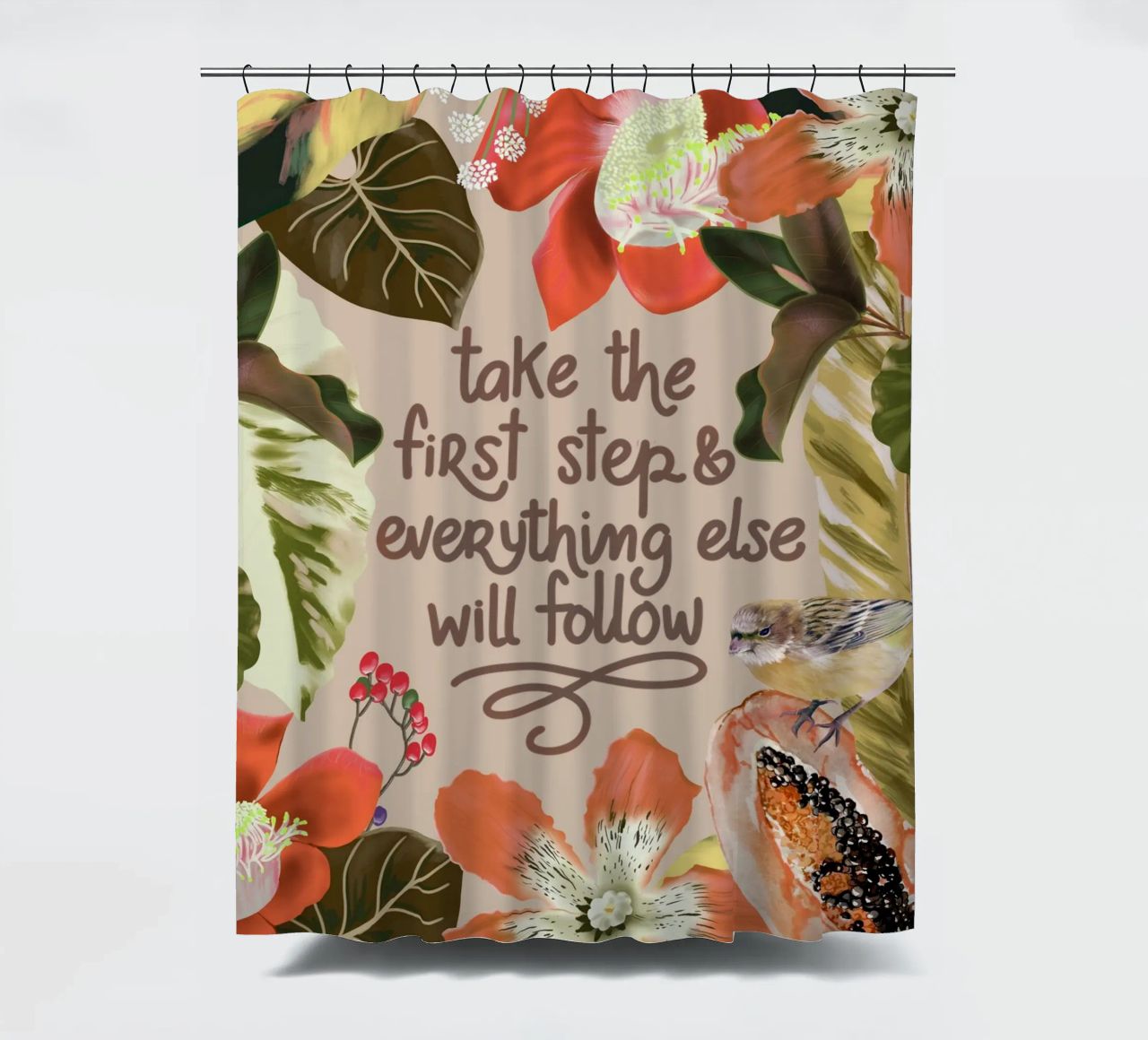 Take the first step tenda da doccia da anisillustration