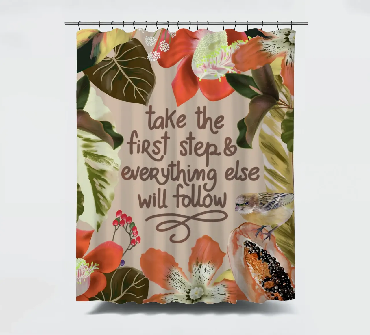 Take the first step tenda da doccia da anisillustration