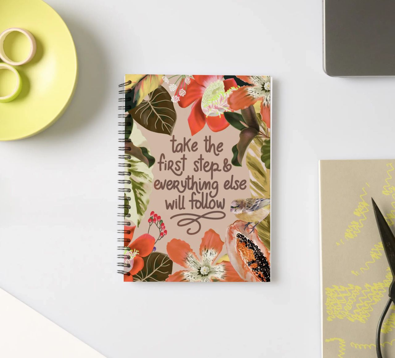 Take the first step spiral notebook by anisillustration