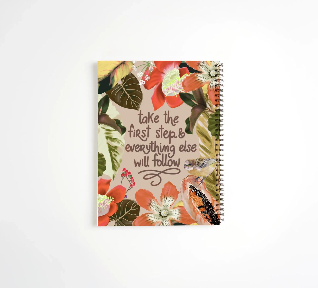 Take the first step spiral notebook by anisillustration
