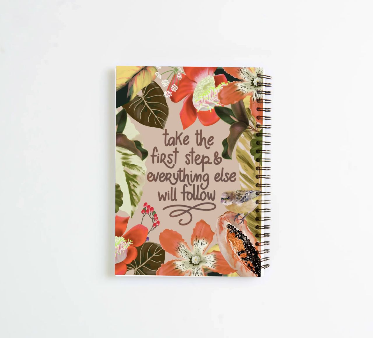 Take the first step spiral notebook by anisillustration