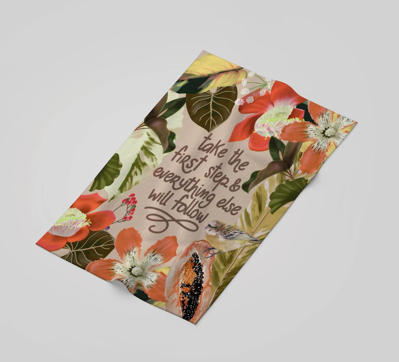 Take the first step beach towel by anisillustration