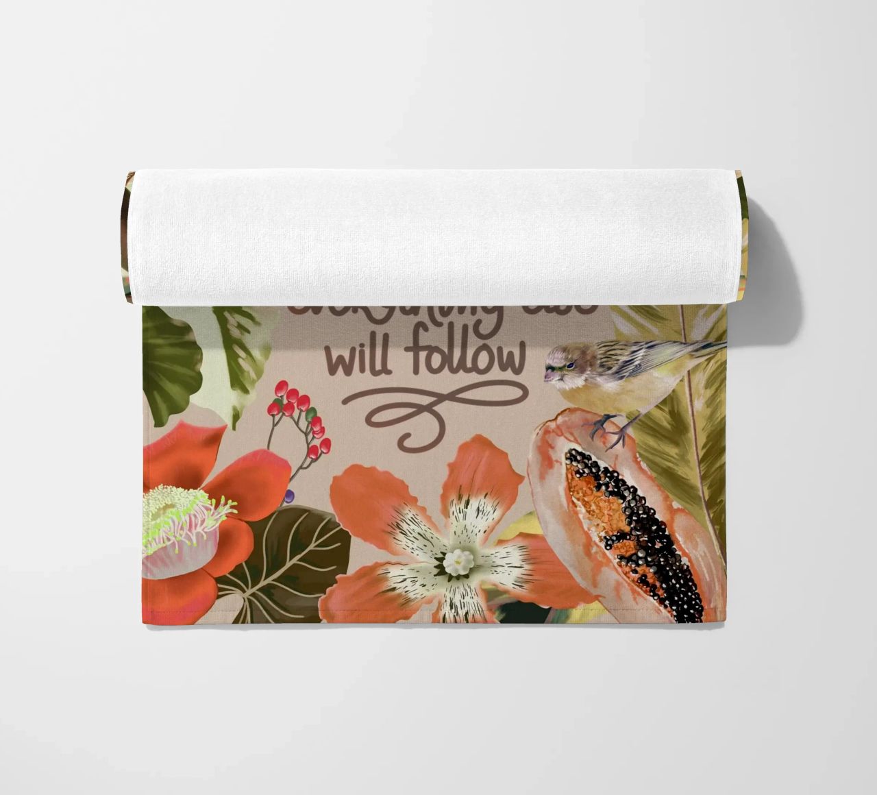 Take the first step beach towel by anisillustration