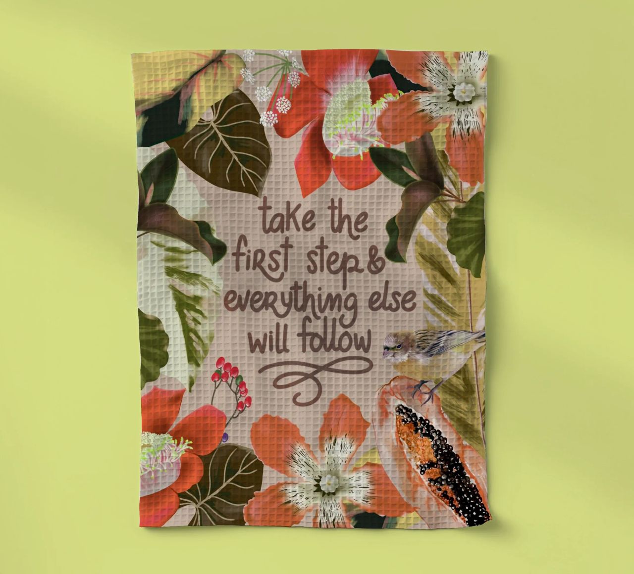Take the first step tea towel by anisillustration