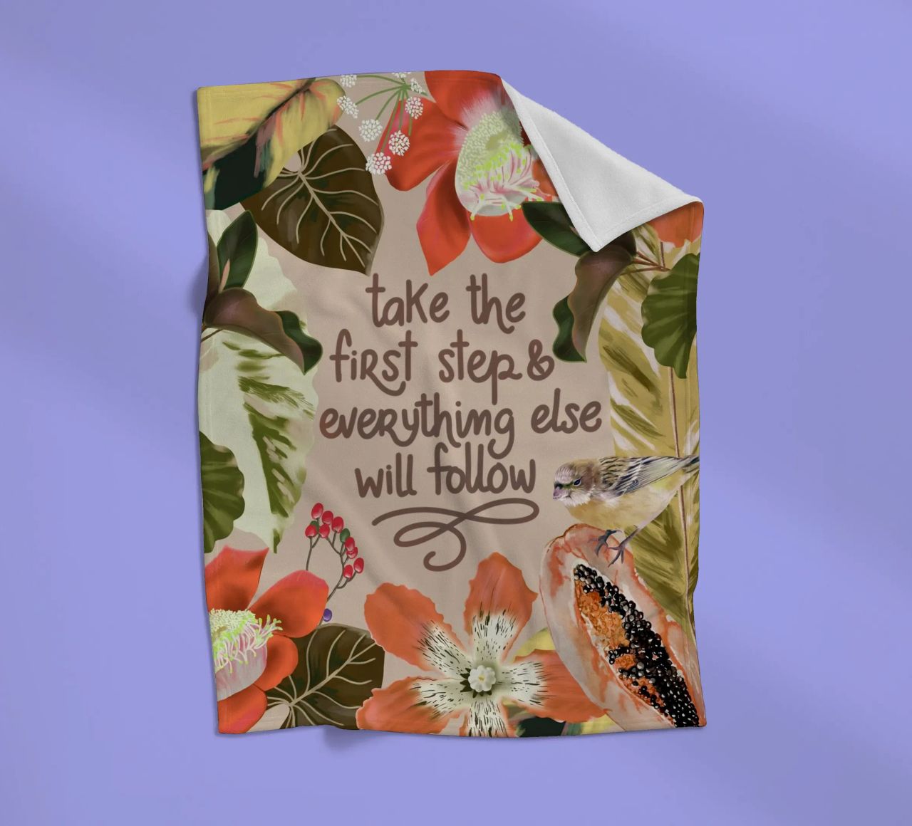 Take the first step fleece blanket by anisillustration