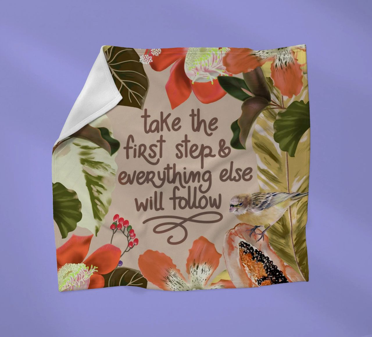 Take the first step fleece blanket by anisillustration