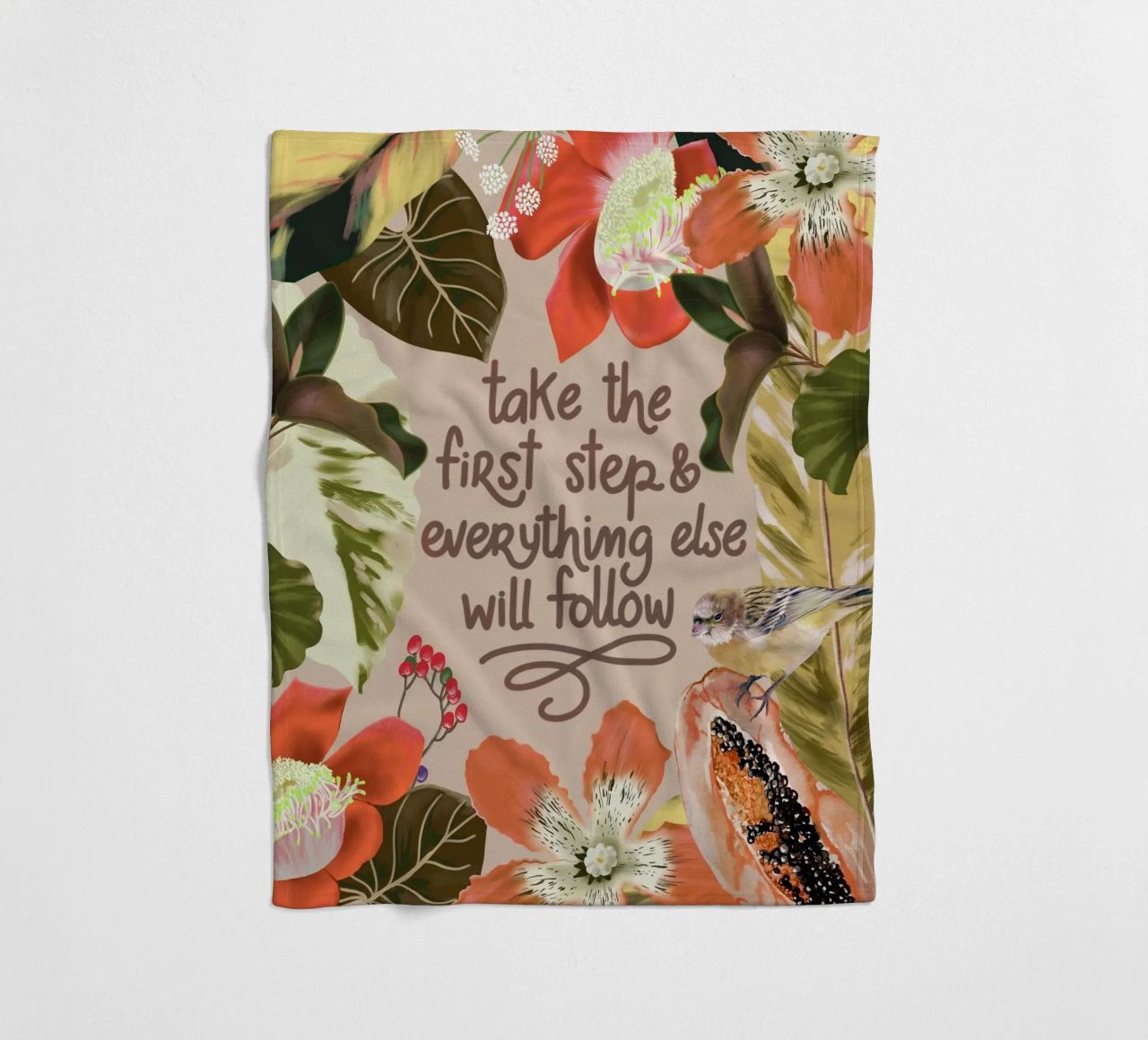 Take the first step fleece blanket by anisillustration