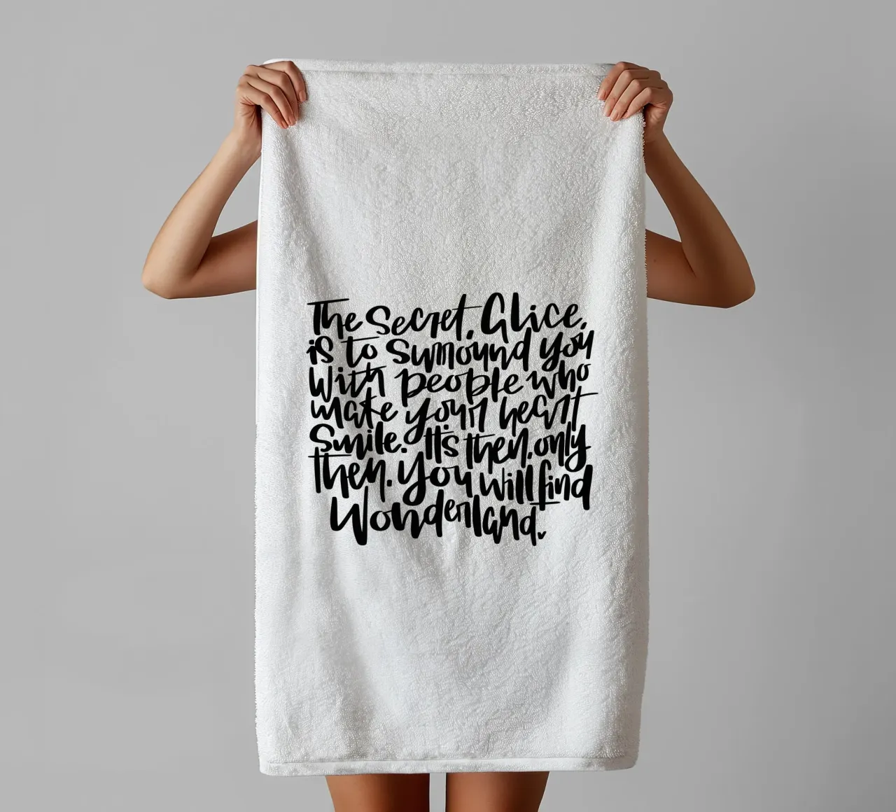 Alice in Wonderland towel by LIMITED EDITION LETTERS