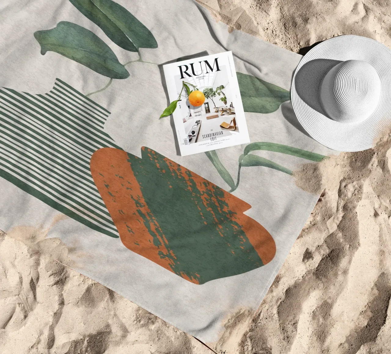 Groen stilleven strandhanddoek van DesignArt
