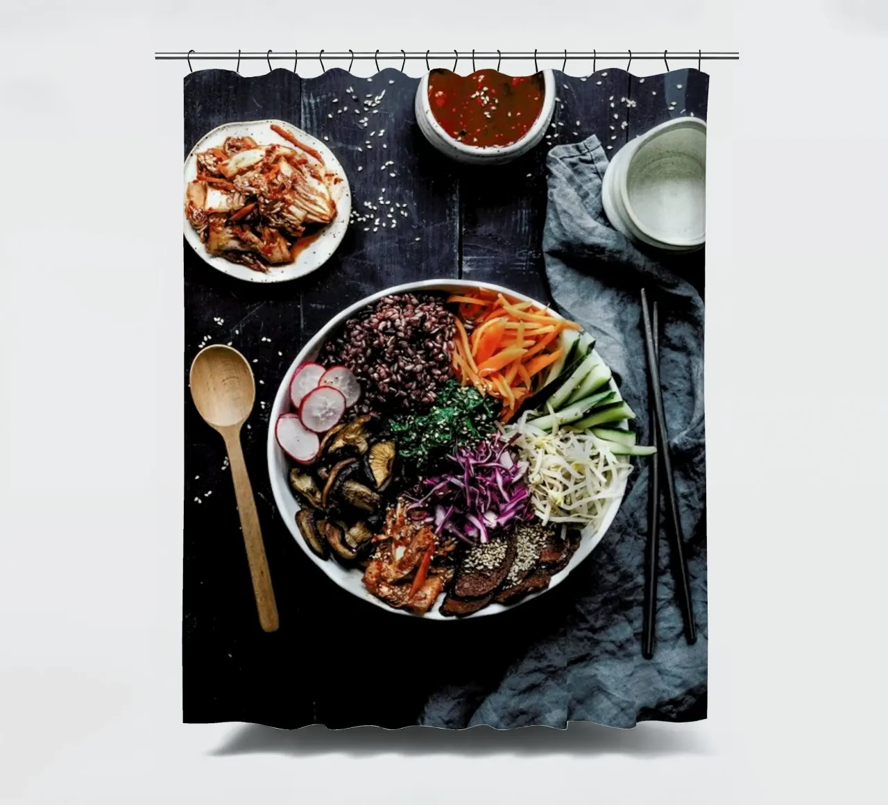 Bibimbap shower curtain by Eat this