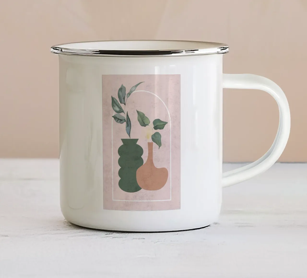 Botanici minimalisti tazza in smalto da DesignArt