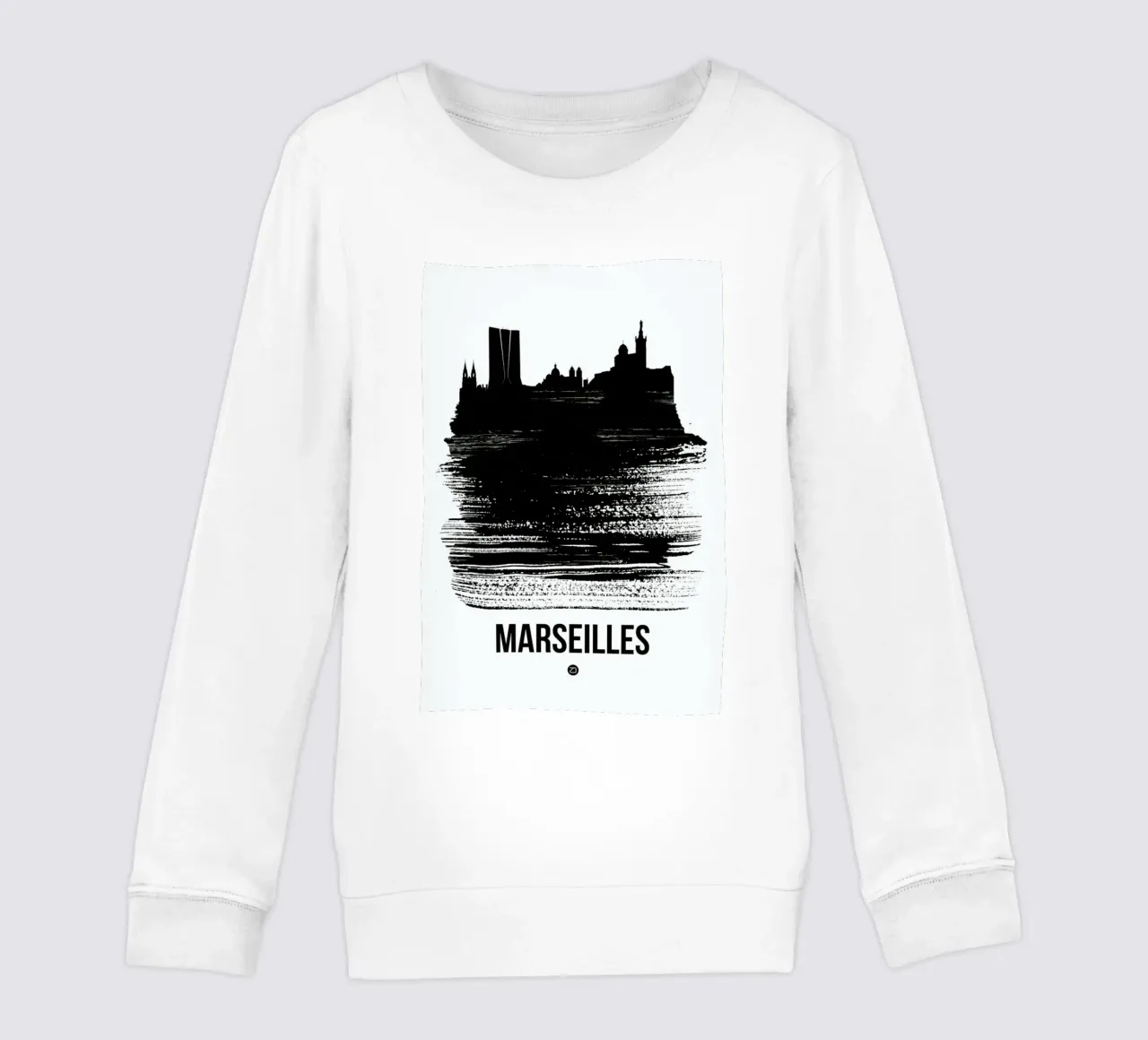 Marseilles Skyline Brush Stroke felpa bambino da Naxart