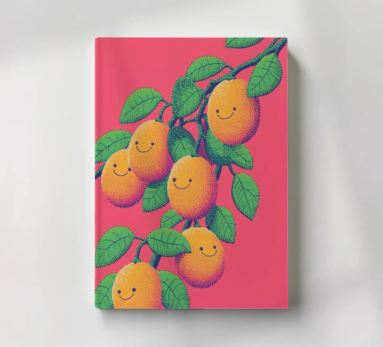 What if Lemons Smile? Funny Smiling Face Fruit Pop Art notebook by Kaji
