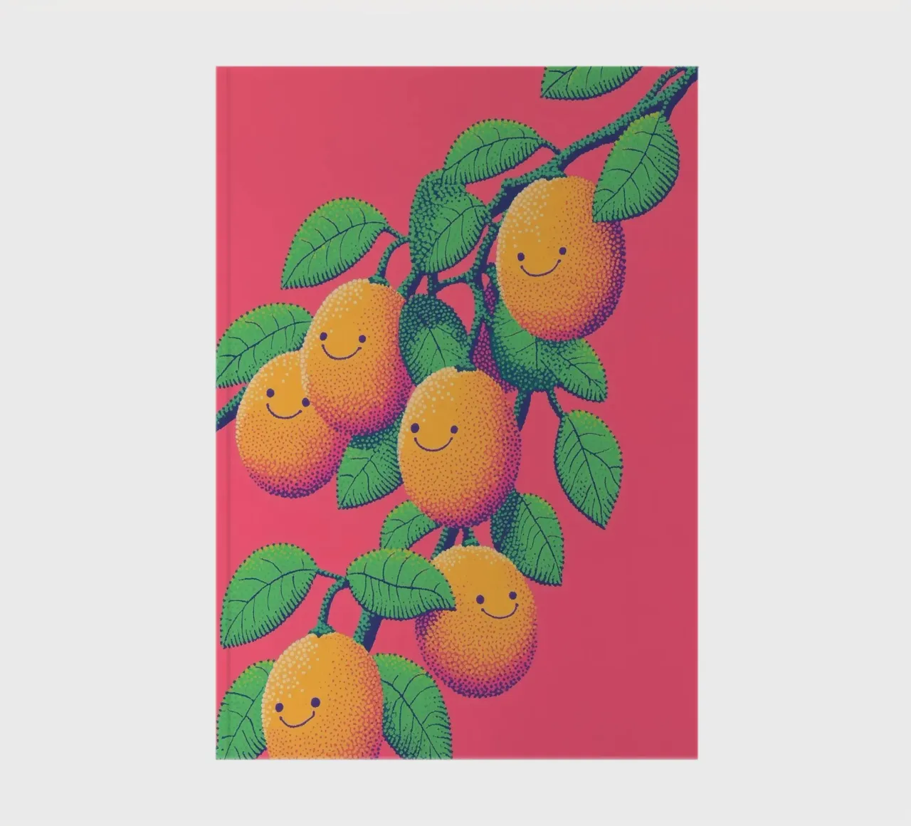 What if Lemons Smile? Funny Smiling Face Fruit Pop Art notebook by Kaji
