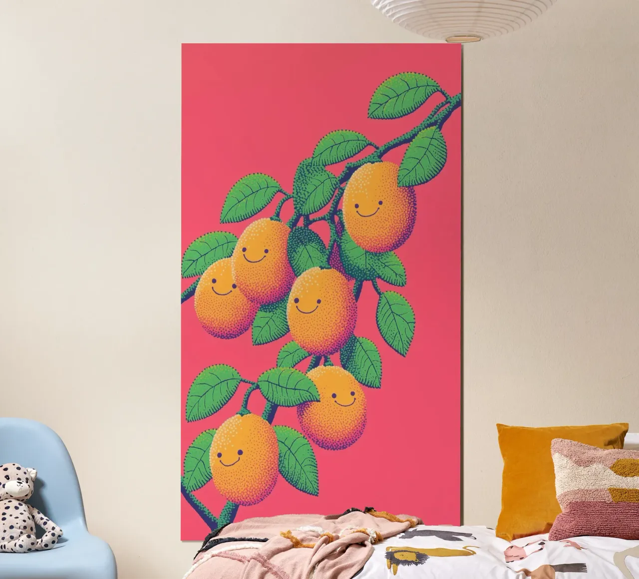 What if Lemons Smile? Funny Smiling Face Fruit Pop Art poster by Kaji