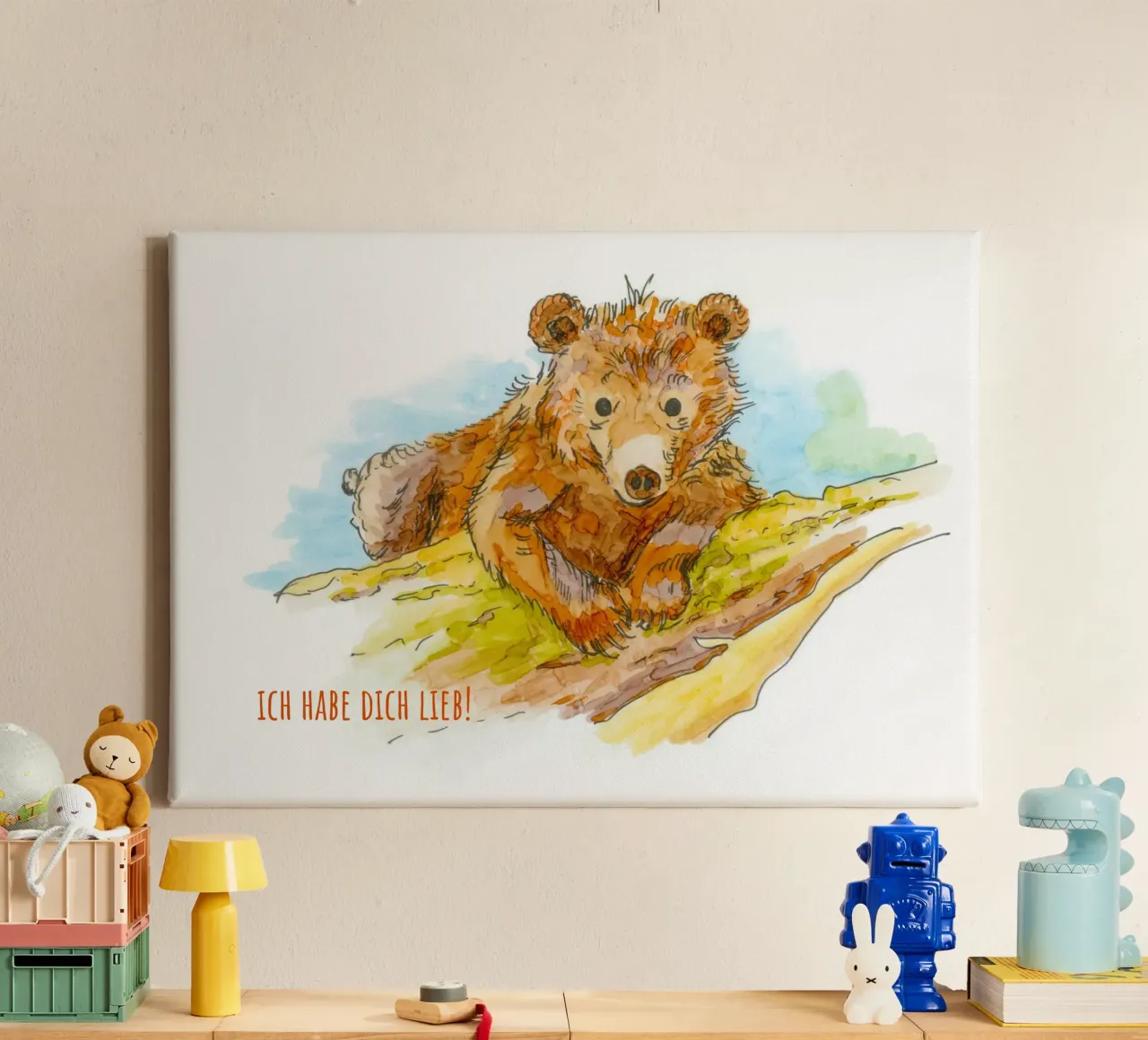 kleine beer canvas met Baklijst van MutMalerin