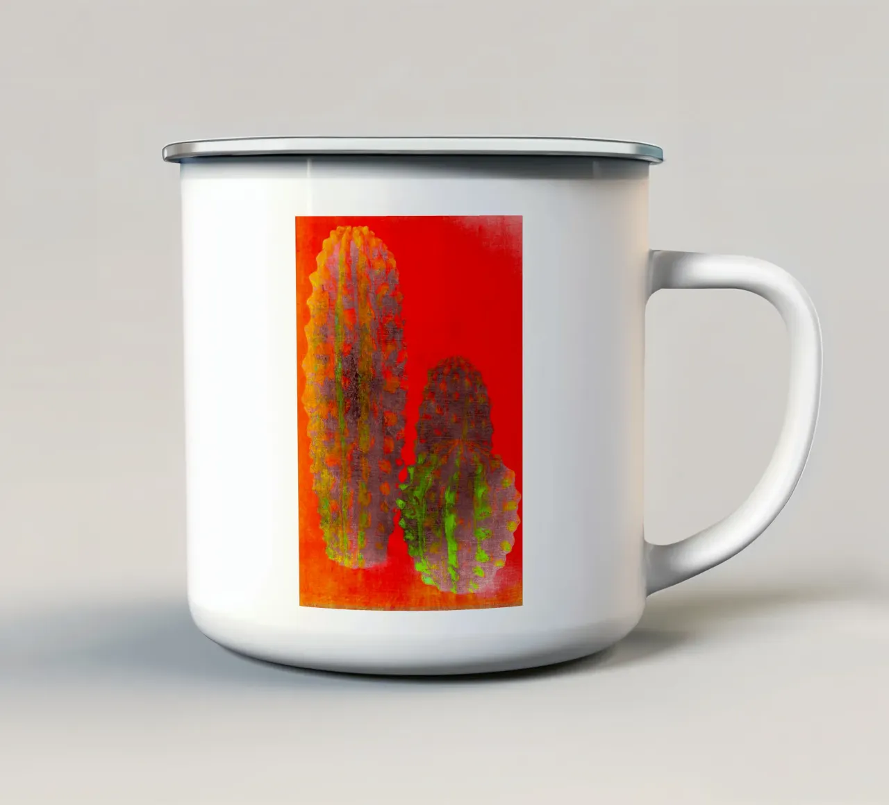 Tres cactus taza de esmalte de Teresa André