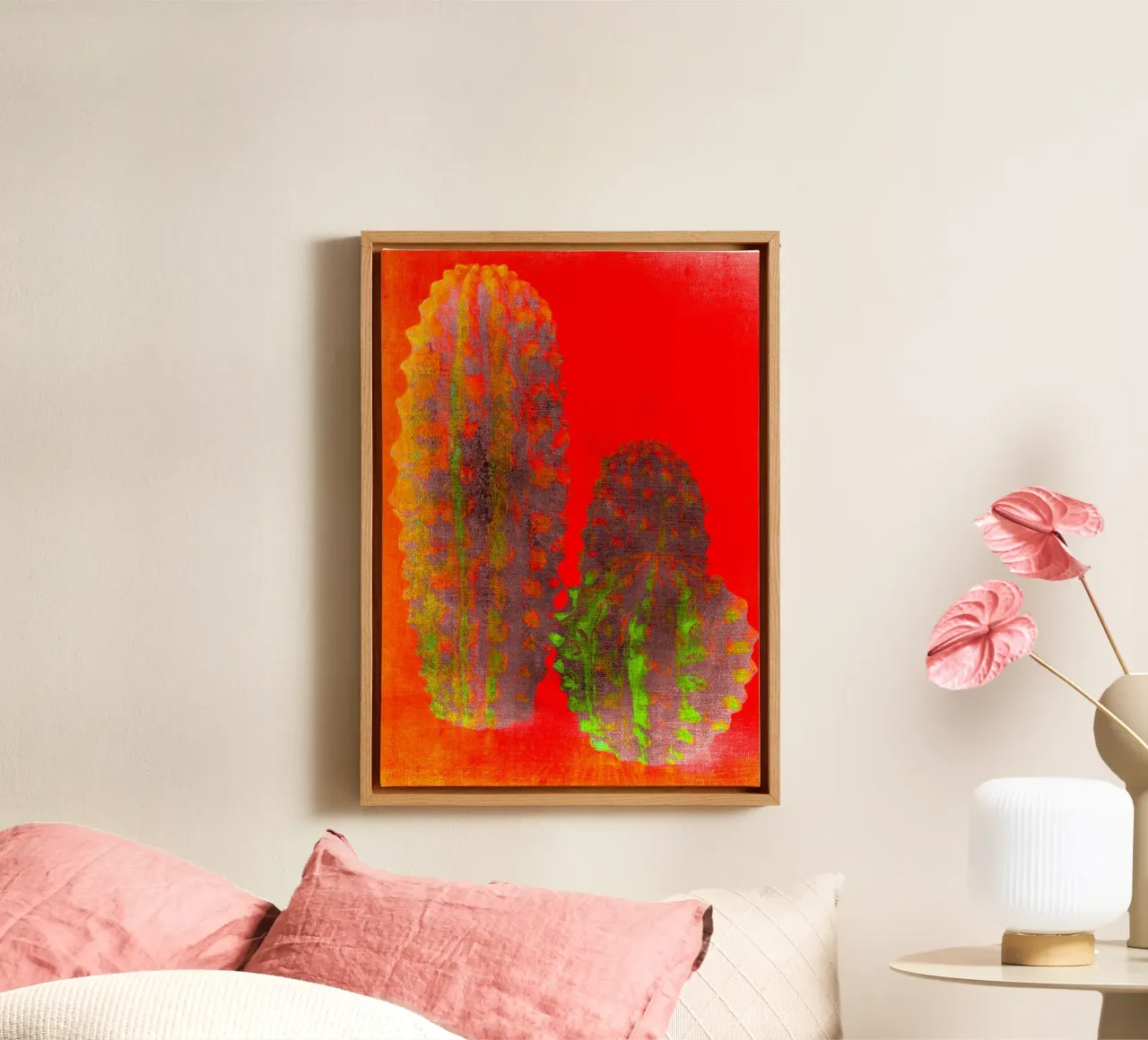 Drie cactussen canvas van Teresa André