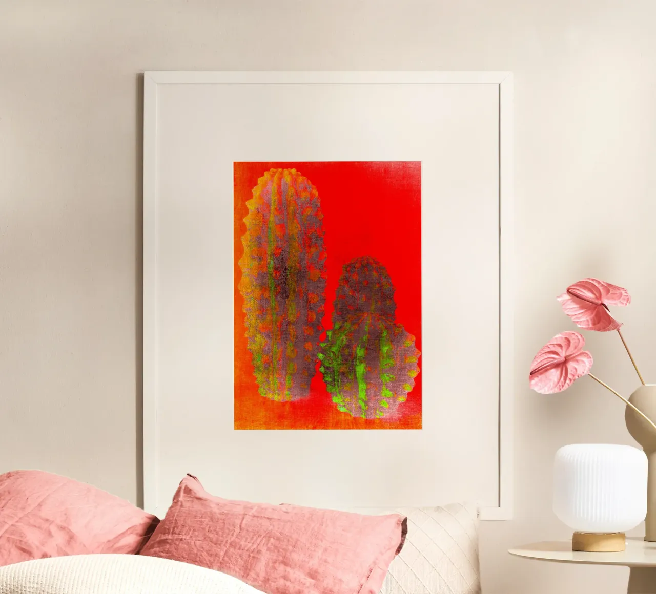 Tre cactus poster con telaio in plastica da Teresa André