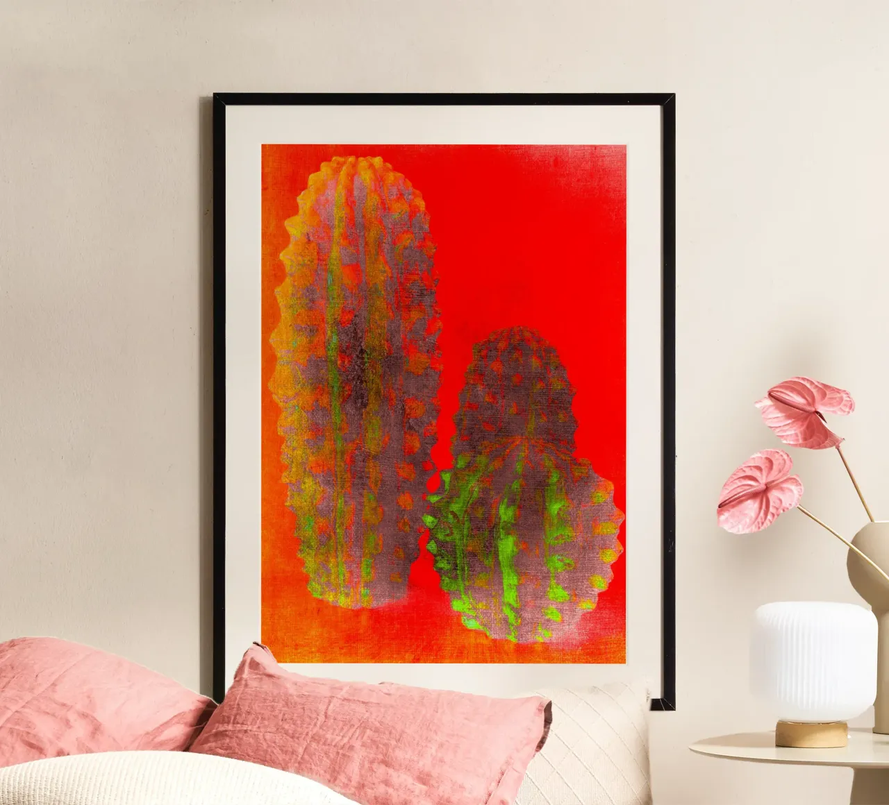 Tre cactus poster con telaio in plastica da Teresa André
