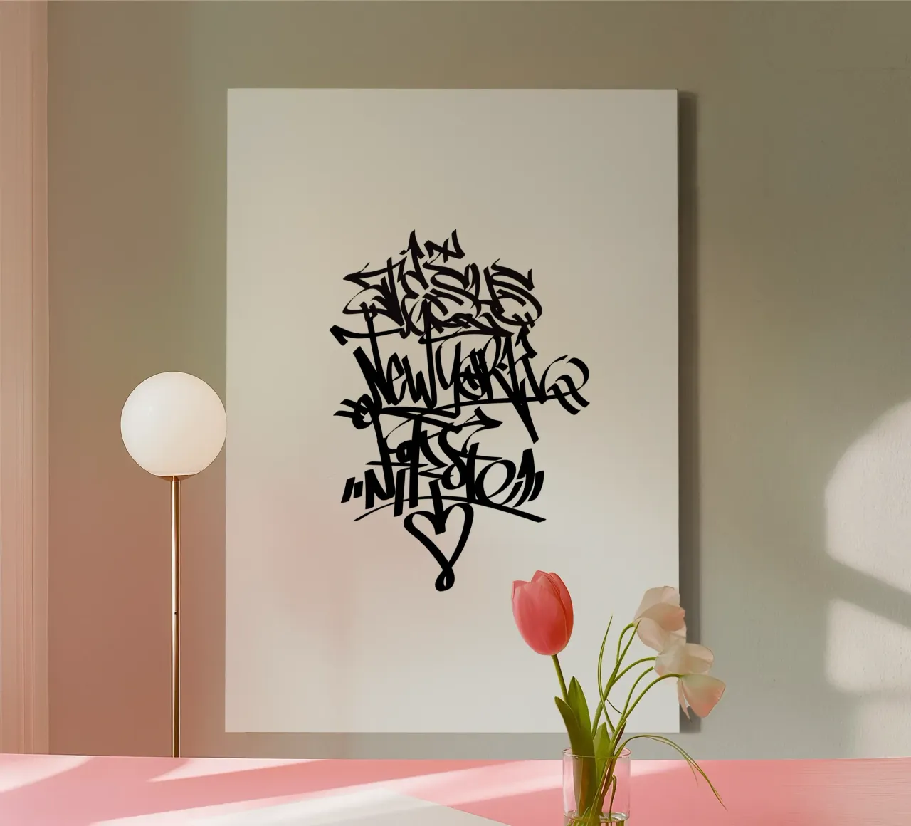 New York Graffiti tela con Cornice a cassetta da Flo Klein