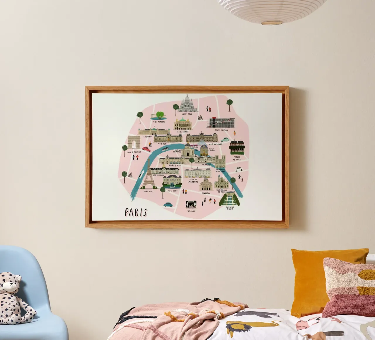 Parijs Kaart canvas met Baklijst van Alex Foster