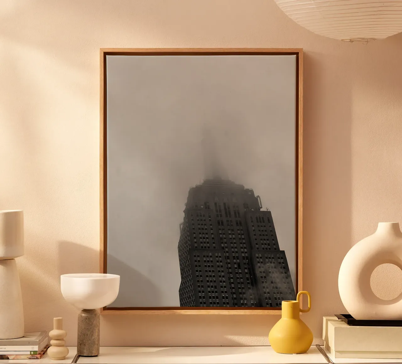 New York Empire State Building tela con Cornice a cassetta da hanstudio