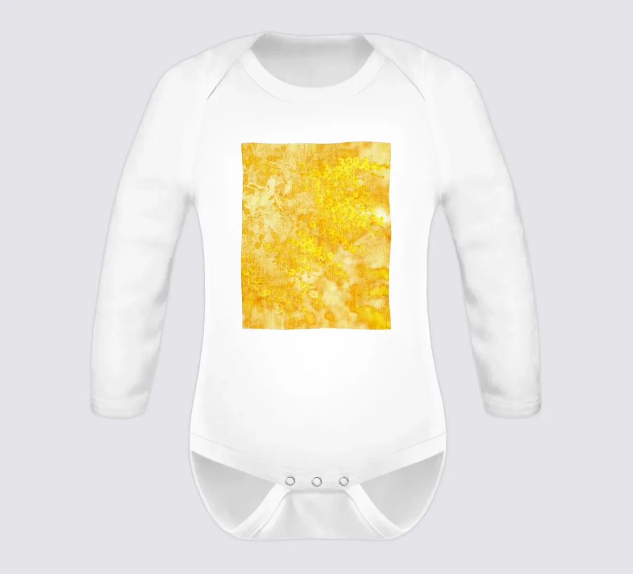 Fleurs jaunes motif mimosa body manches longues de Teresa André