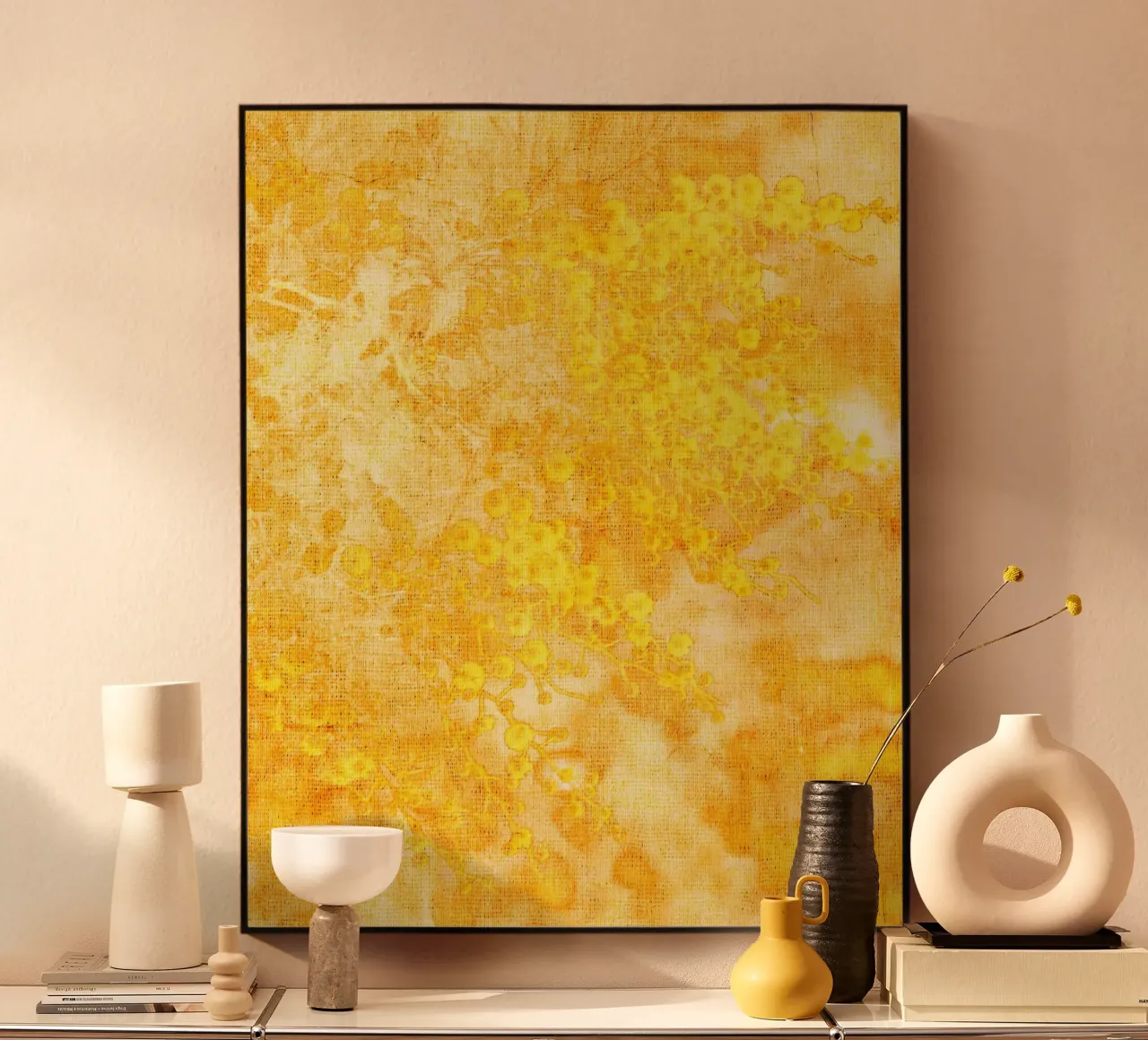 Fiori giallo mimosa plexiglass da Teresa André