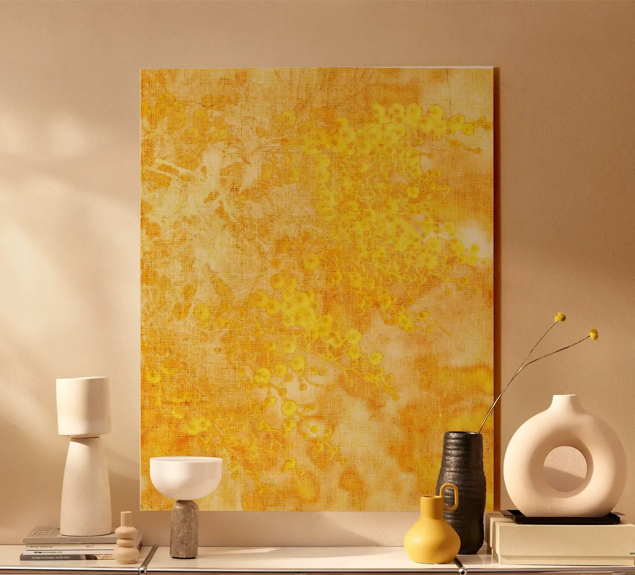 Fiori giallo mimosa plexiglass da Teresa André