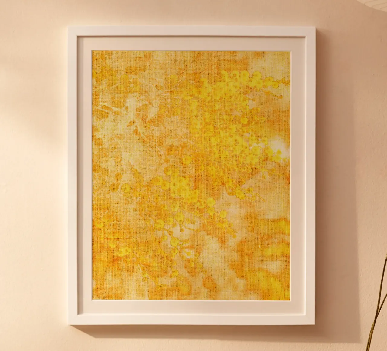 Flowers yellow mimosa pattern poster by Teresa André