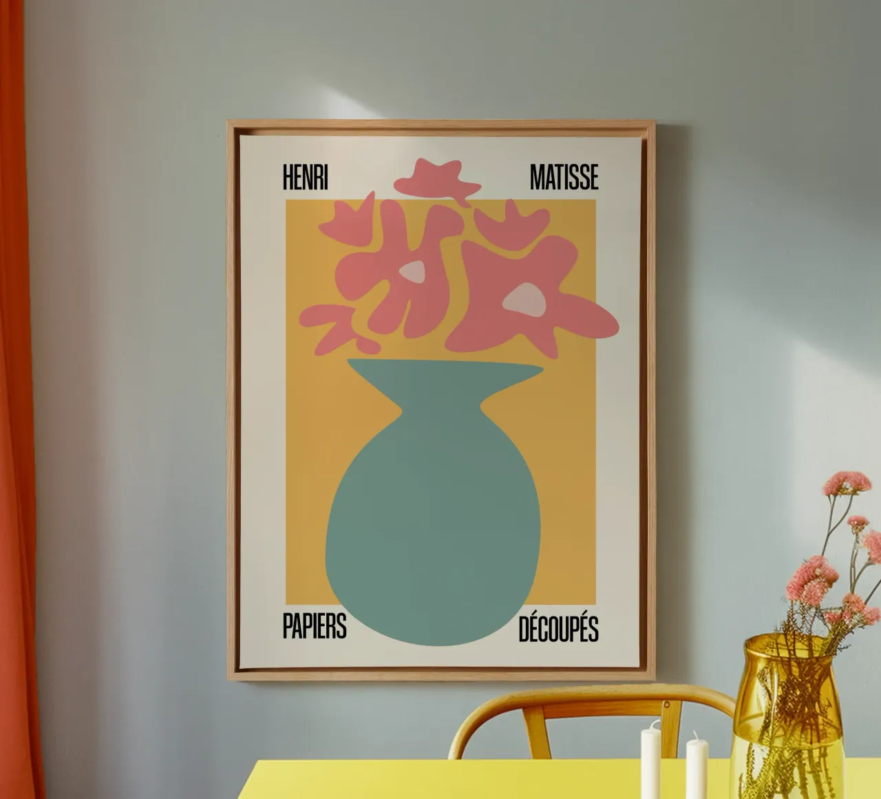 Matisse uitsparing - Bloemenharmonie canvas met Baklijst van SMPLE