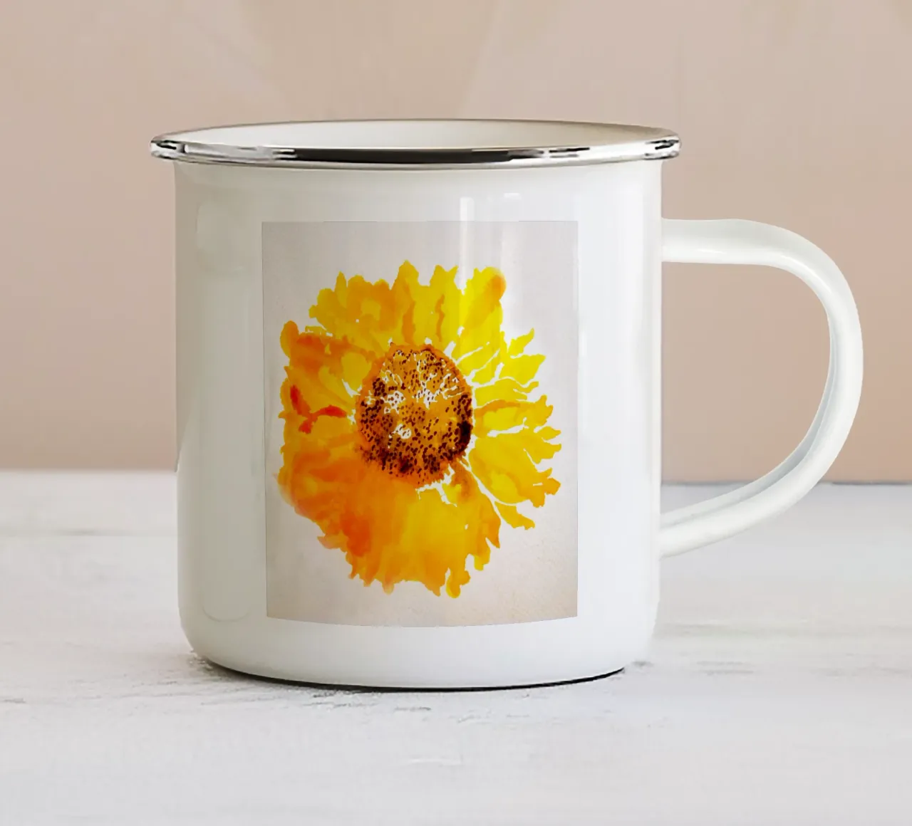fiore del sole tazza in smalto da Teresa André