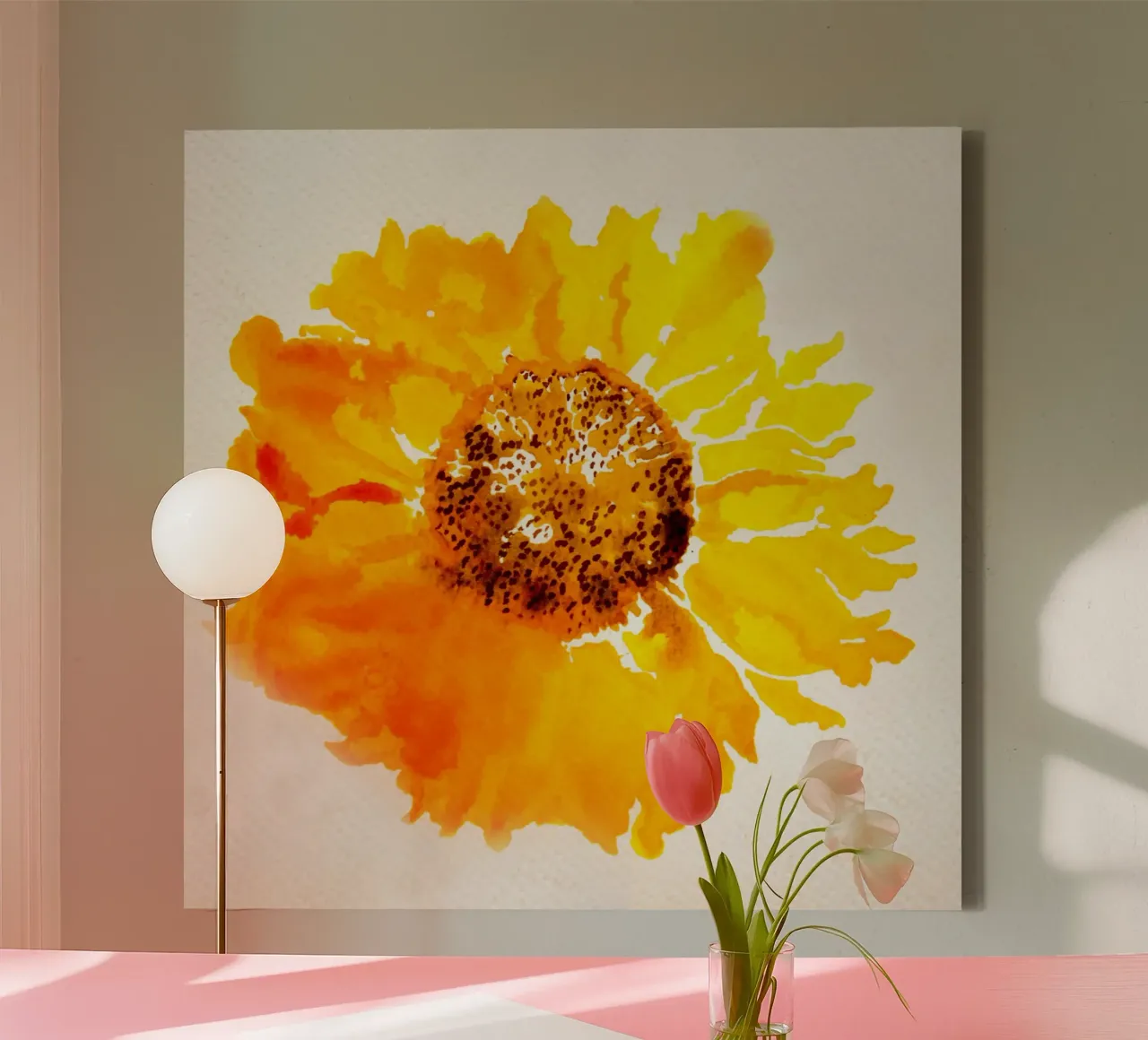 fiore del sole tela con Cornice a cassetta da Teresa André