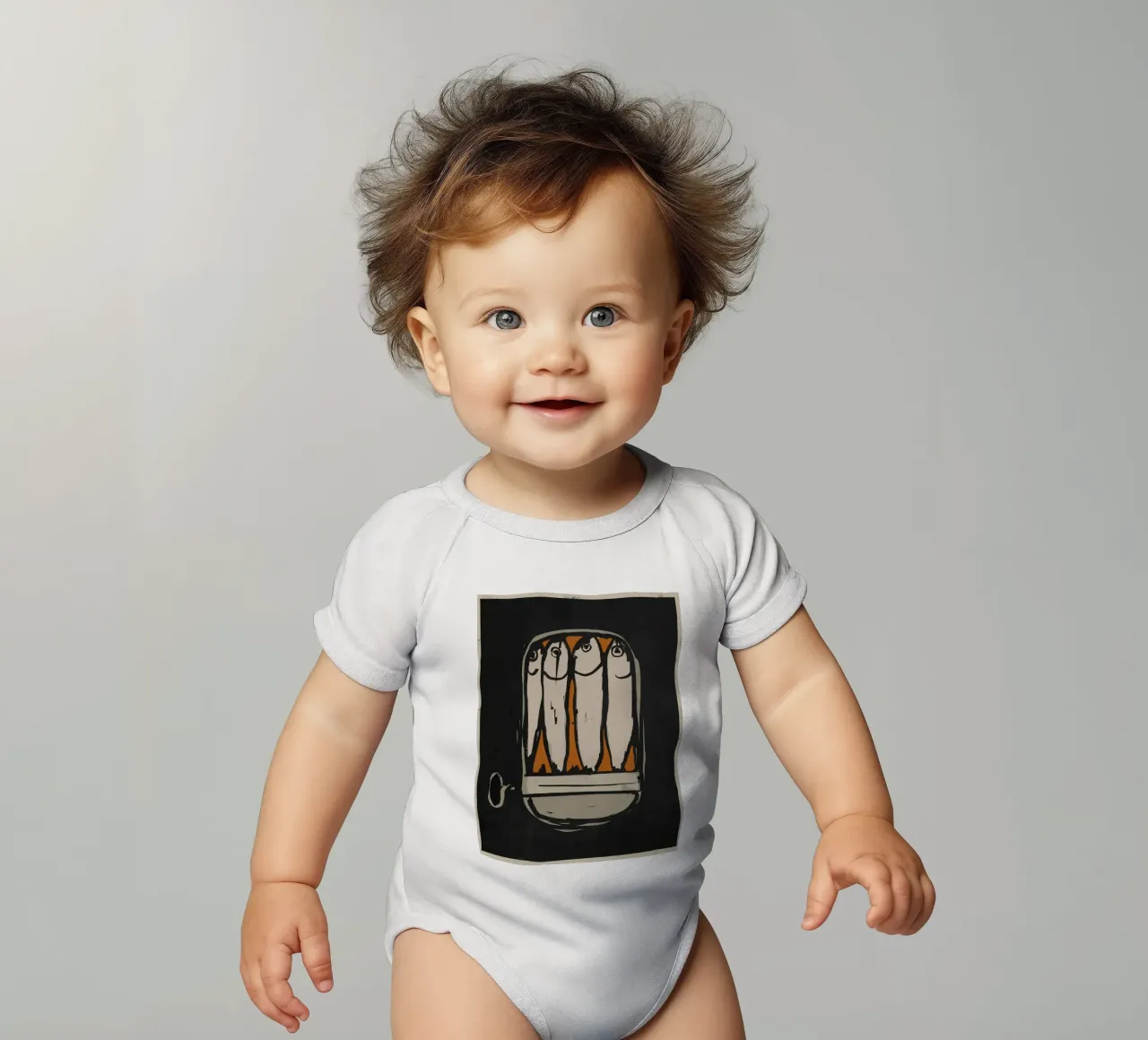Sardines body neonato maniche corte da ThingDesign