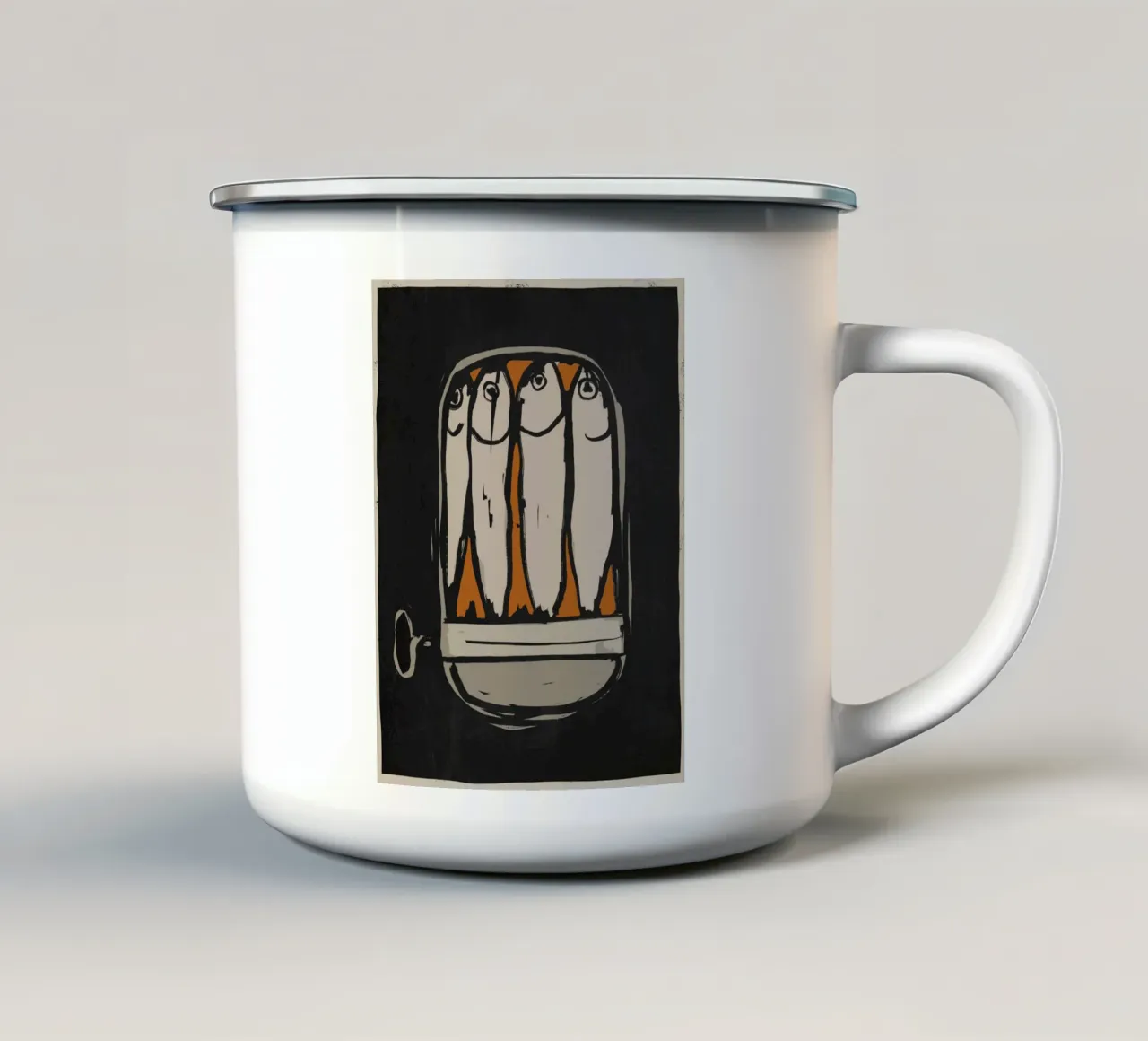 Sardinas taza de esmalte de ThingDesign