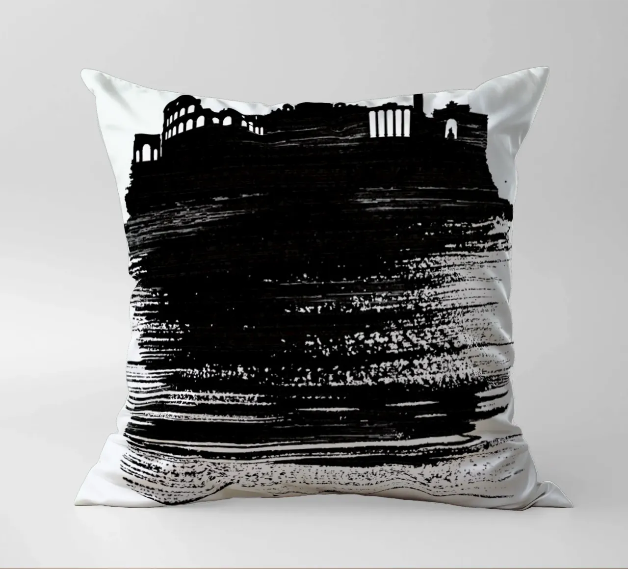 Rome Skyline Brush Stroke cuscino da Naxart